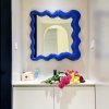 Wave-shaped Bathroom Mirror with Cloud Design