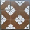 Caramel-colored vintage floral tiles