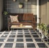 A vintage-style floral tile combining marble textures with wood grain design