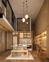 พื้นที่นั่งเล่นพร้อมโต๊ะกลาง — Shush Condo
