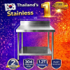 Stainless table with dividers.//โต๊ะสแตนเลสแบบมีที่กั้น เกรด 304 แข็งแรง  ขนาด 90*60*80
