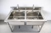 อ่างล้านจานสแตนเลส 2 อ่าง เกรด 201 / Stainless steel sink แข็งแรงรับประกันคุณภาพจากประเทศเกาหลี ขนาด 120*60*80//120*70*80