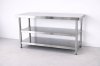 โต๊ะสแตนเลส 3 ชั้น เกรด 201//Stainless table แข็งแรง รับประกันคุณภาพจากประเทศเกาหลี ขนาด 180*60*80//180*70*80//180*80*80