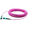 MPO12F-OM4-45M:MPO trunk cable, Female, 12 cores, MM OM4, 3.0mm, LSZH, Aqua color, 45M, Type B