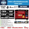 เครื่องกำเนิดไฟฟ้าดีเซล IKEDA รุ่น DK7000 ดีไซน์ตู้ครอบสีแดงแบบเก็บเสียง Super Silent 7.0KW พร้อมแผงควบคุมด้านหน้าและล้อเลื่อนสำหรับเคลื่อนย้าย