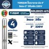 ปั๊มบาดาล TORQUE รุ่น 6DLBH21-4/S ขนาด 4 นิ้ว 3HP 21 ใบพัด ท่อส่ง 2 นิ้ว 220V