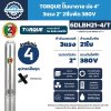 ปั๊มบาดาล TORQUE รุ่น 6DLBH21-4/T ขนาด 4 นิ้ว 3HP 21 ใบพัด ท่อส่ง 2 นิ้ว 380V