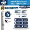 ปั๊มบาดาล TORQUE รุ่น 8DLBH23-4/T ขนาด 4 นิ้ว 5.5HP 23 ใบพัด ท่อส่ง 2 นิ้ว 380V