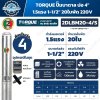 TORQUE 2DLBM20-4/S ปั๊มบาดาล 4 นิ้ว 1.5 แรงม้า 20 ใบพัด 220V ท่อส่ง 1.5 นิ้ว ส่งสูงสุด 130 เมตร