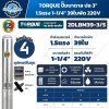TORQUE 2DLBM39-3/S ปั๊มบาดาล 1.5 แรง 39 ใบพัด 220V ท่อส่ง 1.25 นิ้ว ส่งสูงสุด 152 เมตร