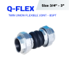 Q-FLEX QFJU Twin Union Rubber Flexible Joint - BSPT