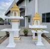 ชุดศาลพระภูมิและศาลเจ้าที่โมเดิร์นสีขาวทอง หน้าอาคารโรงงาน โดยร้านศาลพระภูมิดอนคลัง