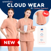 ชุดสครับ เสื้อ+กางเกง สีMilk Tea รุ่นCloud Wear