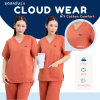 ชุดสครับ เสื้อ+กางเกง สีBrick รุ่นCloud Wear ผ้านุ่ม ยับยาก
