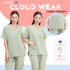 ชุดสครับ เสื้อ+กางเกง สีOlive รุ่นCloud Wear