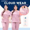 ชุดสครับ เสื้อ+กางเกง สีInnocent Pink รุ่นCloud Wear ผ้านุ่ม ยับยาก ไม่ต้องรีด