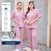 ชุดสครับ เสื้อ+กางเกง สีInnocent Pink รุ่นCloud Wear ผ้านุ่ม ยับยาก ไม่ต้องรีด