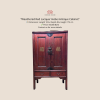 ตู้เหอเป่ยโบราณสีแดงสไตล์วินเทจประดับอักษรมงคล