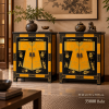 Yellow Robe-Motif Chinese Cabinets