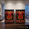 Vibrant Hand-Painted Twin Cabinets, Traditional Style