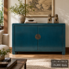 Teal Blue Chinese Two-Door Cabinet