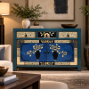 Floral Blue Chinese Reproduction Cabinet