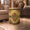 Ornate Tibet Drum with Lotus Motif