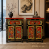 Elegant Tibetan Floral Bedside Cabinets
