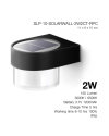โคมไฟติดผนังโซล่าเซลล์ทรงมน /ภายนอก/ SLP-10-SOLARWALL 2W-2CT-RPC