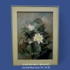 ภาพวาดเก่า รูปดอกบัว ขนาดพร้อมกรอบ 30x38 นิ้ว