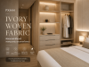 งานปิดผิวผนังโรงแรมด้วยฟิล์มปิดผิวเฟอร์นิเจอร์ลายผ้า PX444 Ivory Woven Fabric