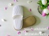 รองเท้าสลิปเปอร์ รองเท้าแตะในห้องพัก ผ้าวาฟเฟิล สีขาว  Waffle Slippers