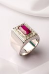 WHITE GOLD RING WITH RUBY AND DIAMOND | CVERW1658R