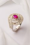 WHITE GOLD RING WITH RUBY AND DIAMOND | GMERW12733R