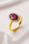 Ring with ruby and diamond | HMER443R