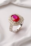 WHITE GOLD RING WITH RUBY AND DIAMOND | HMEW198R