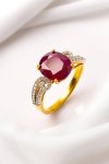 Ring with ruby and diamond | HR1533R