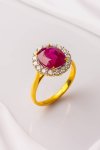 Ring with ruby and diamond | HMER444R