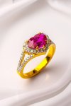 Ring with ruby and diamond | HMER479R