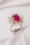 WHITE GOLD RING WITH RUBY AND DIAMOND | HMERW308R