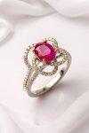 WHITE GOLD RING WITH RUBY AND DIAMOND | RTERW00346R