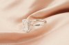 Emerald Cut Diamond With Hidden Halo Solitaire Ring