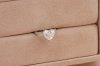 Heart Cut Diamond With Three Sided Pave Band Ring