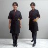 ผ้ากันเปื้อนครึ่งตัวสั้นสีดำ