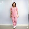 ชุดสครับ สีชมพู ผ้าโทเร210เส้น