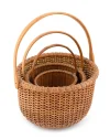 ASSEMBLED NEST OF THREE NANTUCKET BASKETS