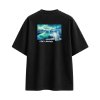 เสื้อยืด Aurora ทรง Oversize สวมใส่สบาย สีดำ (Cotton 100%)