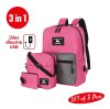 กระเป๋าเป้สะพายหลัง SET กระเป๋า 3 ใบ มีช่องเสียบสาย USB (สีชมพู) กระเป๋าเป้สะพายหลัง SET กระเป๋า 3 ใบ มีช่องเสียบสาย USB (สีชมพู)