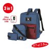 กระเป๋าเป้สะพายหลัง SET กระเป๋า 3 ใบ มีช่องเสียบสาย USB (สีน้ำเงิน) กระเป๋าเป้สะพายหลัง SET กระเป๋า 3 ใบ มีช่องเสียบสาย USB (สีน้ำเงิน)