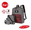 กระเป๋าเป้สะพายหลัง SET กระเป๋า 3 ใบ มีช่องเสียบสาย USB (สีเทา) กระเป๋าเป้สะพายหลัง SET กระเป๋า 3 ใบ มีช่องเสียบสาย USB (สีเทา)